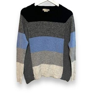 Label + thread S wool cashmere blend sweater crewneck Colorblock stripe soft